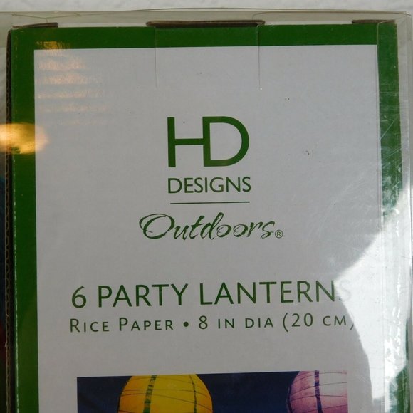 Rice Paper 6 Party Lanterns 8" Diameter HD Designs Outdoors Wedding Party Decor - Picture 2 of 9